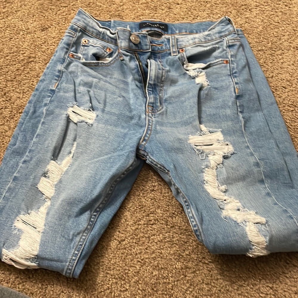 Blue skinny jeans, Aeropostale.